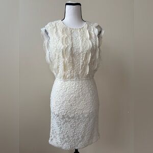 Bar III Cream Lace Mini Dress